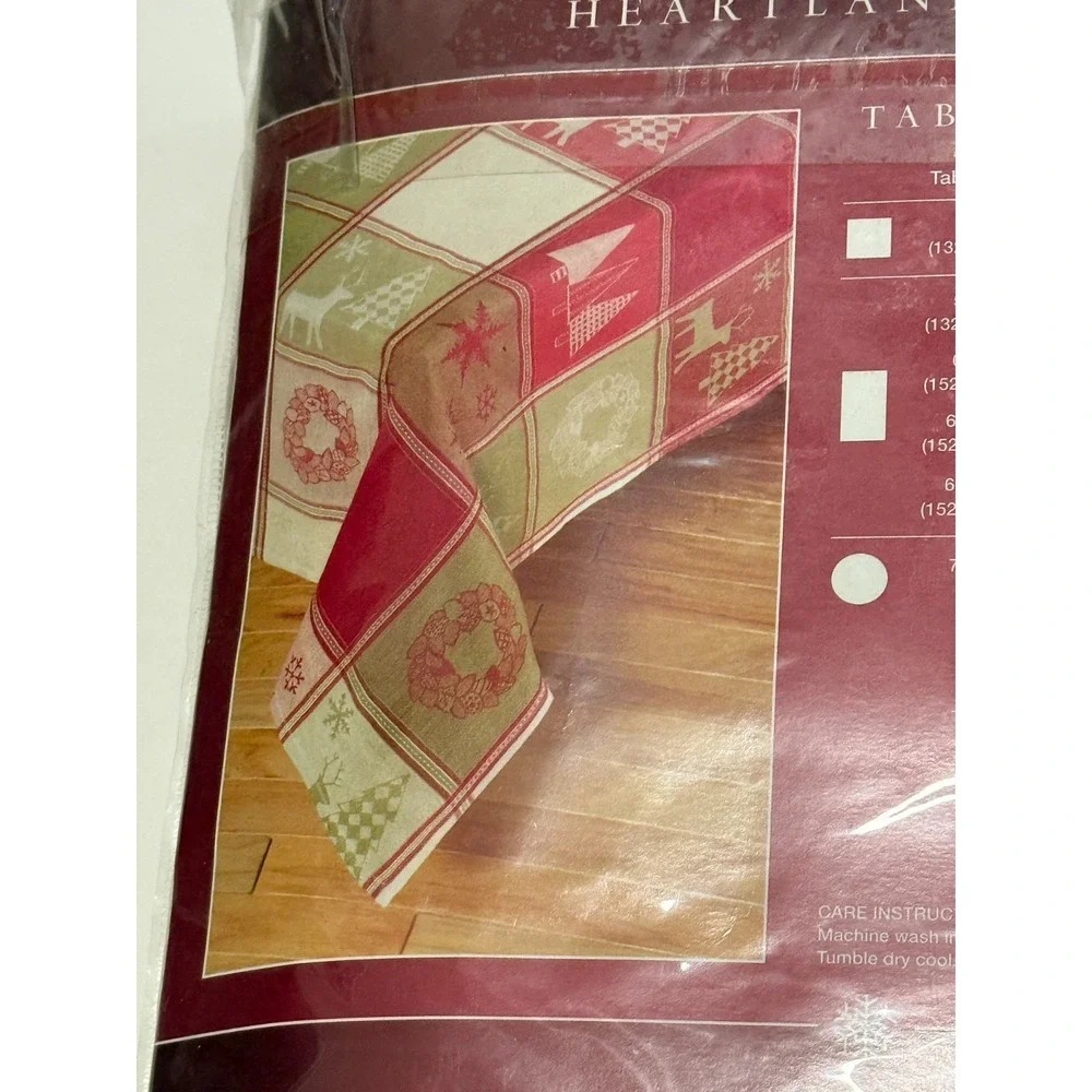 NWT Heartland Plaid Winter Home Tablecloth 60